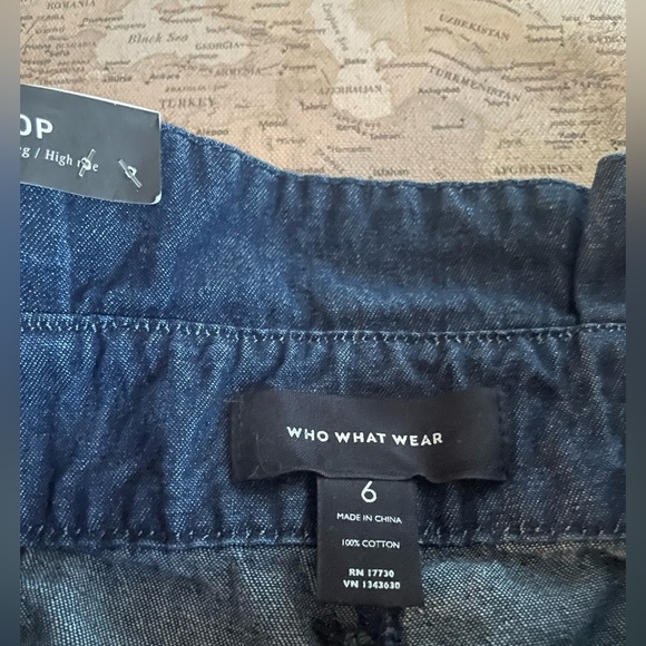 🆕Who What Wear Crop Wide Leg High Rise Denim Pants Size 6 New - Picture 8 of 13